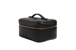 Black and gold makeup bag
