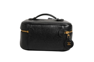 Black and gold makeup bag