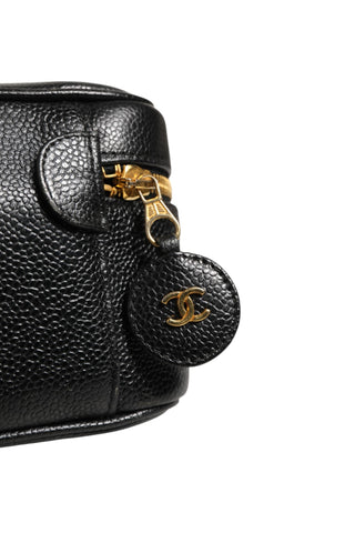 Black and gold makeup bag
