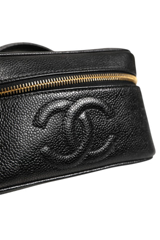 Black and gold makeup bag