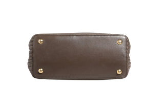 Brown Quilted Lambskin Leather Dotcom Click Small Shoulder Bag