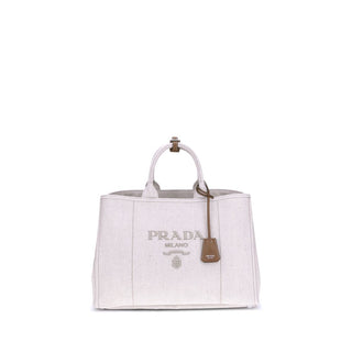 Beige Cotton Shoulder Bag