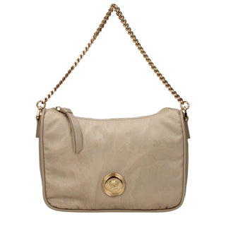 Bolso de mano beige de tela