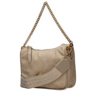 Bolso de mano beige de tela