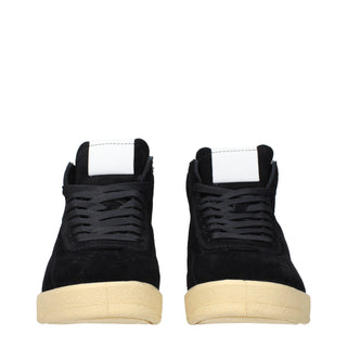 Black Leather High Top Sneakers