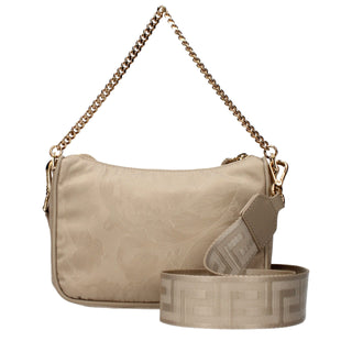 Bolso de mano beige de tela