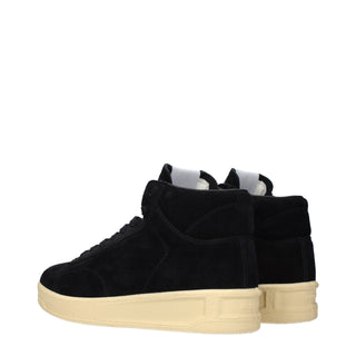 Black Leather High Top Sneakers