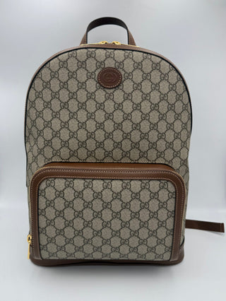 Mochila GUCCI GG Supreme y cuero
