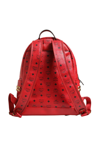 Medium Stark Studded Visetos Backpack - Red