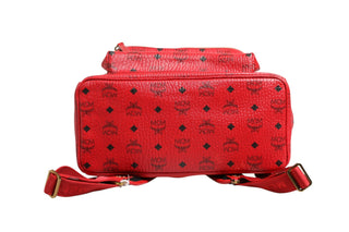 Medium Stark Studded Visetos Backpack - Red