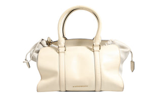 Chalk White Large Leather Tote Bag