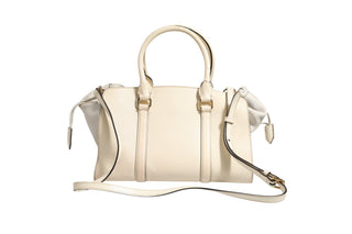 Chalk White Large Leather Tote Bag