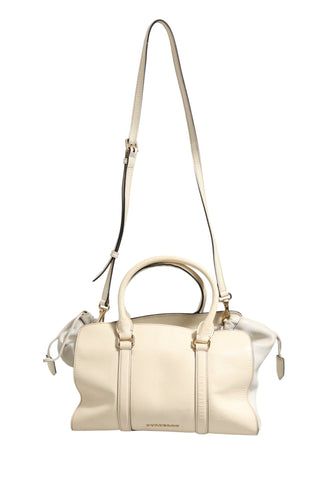 Chalk White Large Leather Tote Bag