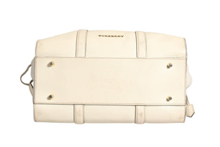 Chalk White Large Leather Tote Bag
