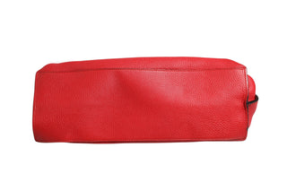 Red Leather Bamboo Daily Tote Crossbody Bag