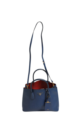 Blue Saffiano Leather 2way Bag