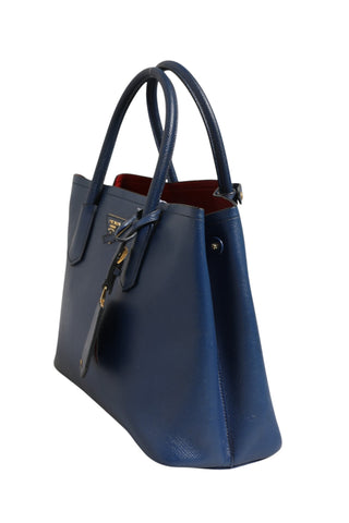 Blue Saffiano Leather 2way Bag