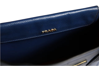 Blue Saffiano Leather 2way Bag