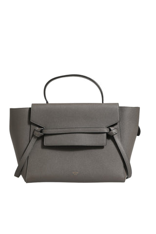 Nano Belt Bag in Grained Calfskin Grey