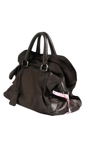 Metallic Nappa Leather Ruffle Shoulder Bag