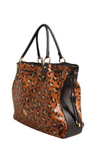 Bolso shopper mediano Visetos Leopard Aren
