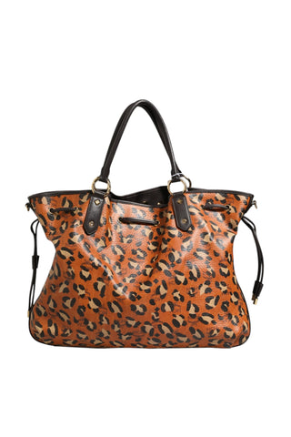 Bolso shopper mediano Visetos Leopard Aren