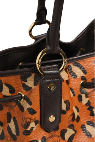 Bolso shopper mediano Visetos Leopard Aren