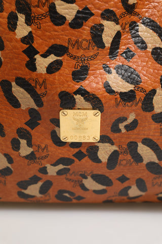 Bolso shopper mediano Visetos Leopard Aren