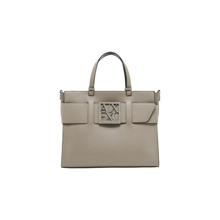 Beige Artificial Leather Handbag