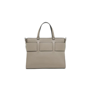 Beige Artificial Leather Handbag
