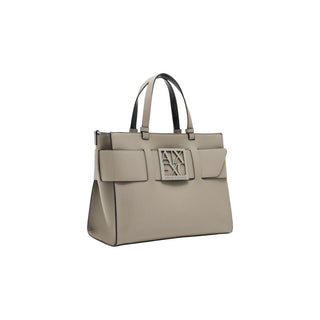 Beige Artificial Leather Handbag