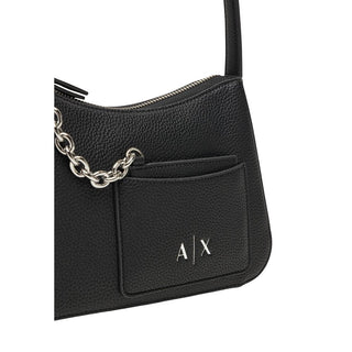 Bolso de mano de poliéster negro