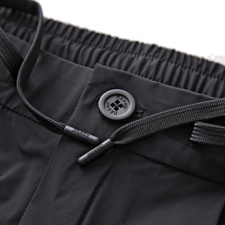 Black Elastane Athletic Pants