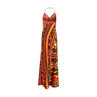 Multicolor Silk Long Dress