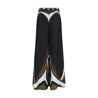 Black Silk Flared Pants