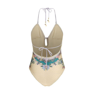 Beige Polyamide One-Piece Swimsuit