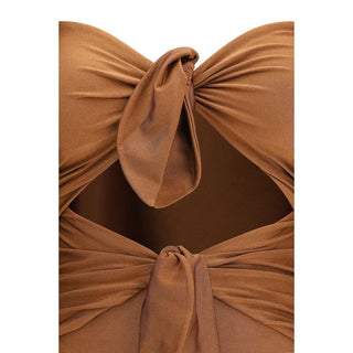 Bañador de una pieza beige de poliamida