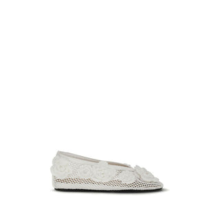 White Polyethylene Ballet Flats
