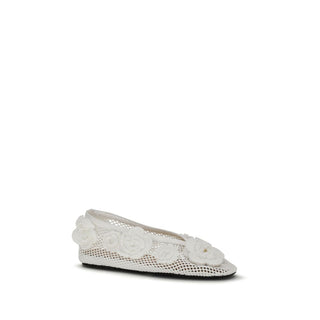 White Polyethylene Ballet Flats