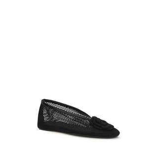 Black Polyethylene Ballet Flats