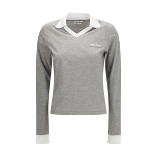Gray Cotton Long Sleeve T-Shirt