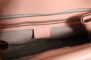Pink And White Calfskin Small Nymphaea Top Handle Bag
