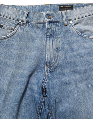 Light Blue Washed MidWaist Classic Denim Jeans