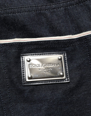 Black Cotton Mid Waist Classic Men Denim Jeans