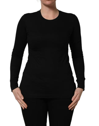 Black Long Sleeves Crew Neck Pullover Sweater