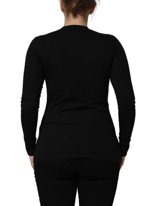 Black Long Sleeves Crew Neck Pullover Sweater