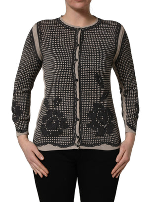Black Floral Lace ButtonDownCardigan Sweater