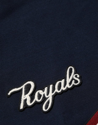 Blue Red Paneled 'Royals' Patch Sweatshirt Sweater