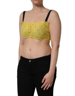 Yellow Cotton Crepe Chiffon Crop Bralette Top