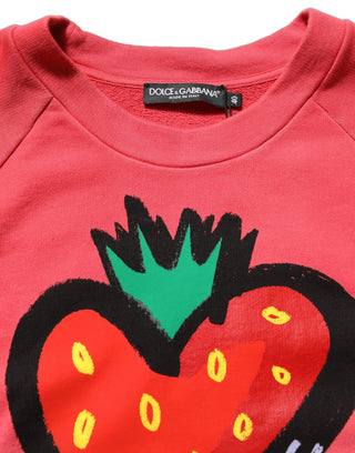 Multicolor StrawberryPrint Sweatshirt Sweater